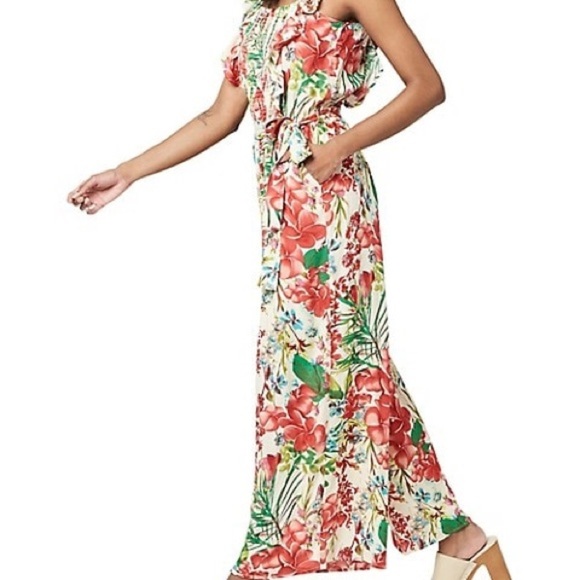 Buffalo NWT David Bitton Womens Ruffle cherry red Jumpsuit wide leg Plumeria - Picture 10 of 13